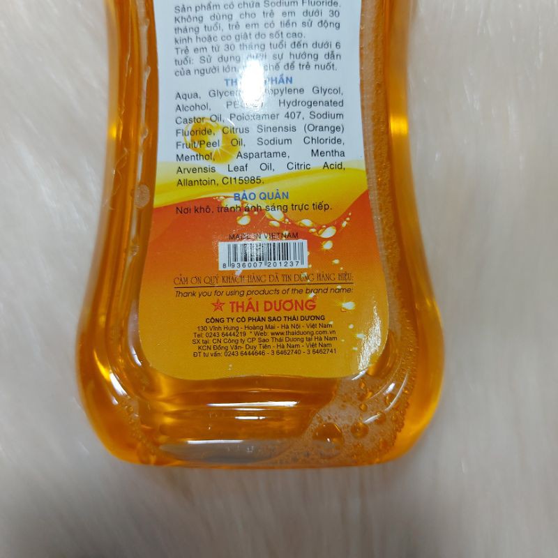 Nước súc miệng trẻ em Thái Dương 250ml