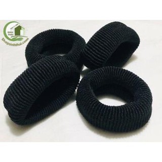 Dây thun cột tóc bản lớn - dây len buộc tóc màu đen