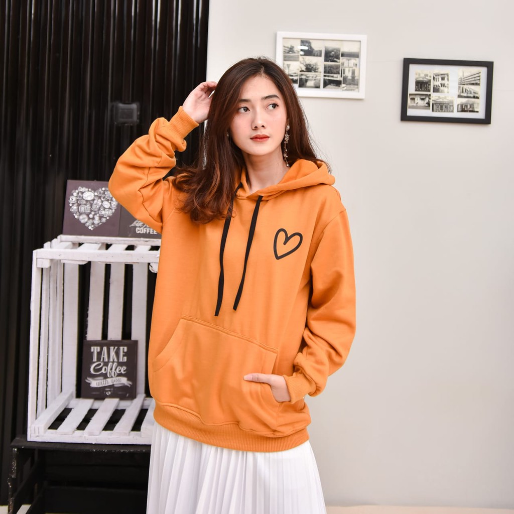 Áo Hoodie Zara In Hình Trái Tim Đơn Giản Thời Trang Cho Nam Nữ