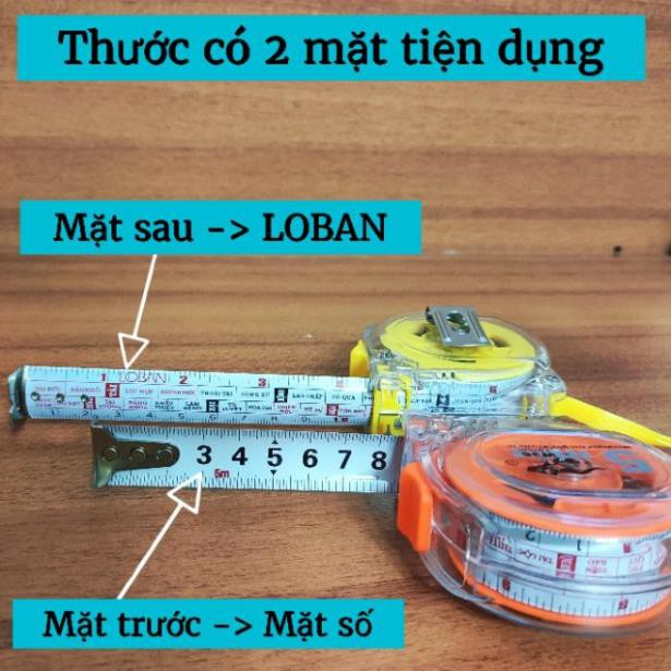 Thước dây, thước kéo, thước cuộn 2 mặt Lỗ Ban YELANG / Chất liệu thép không gỉ - Vỏ nhựa cứng trong suốt thẩm mỹ