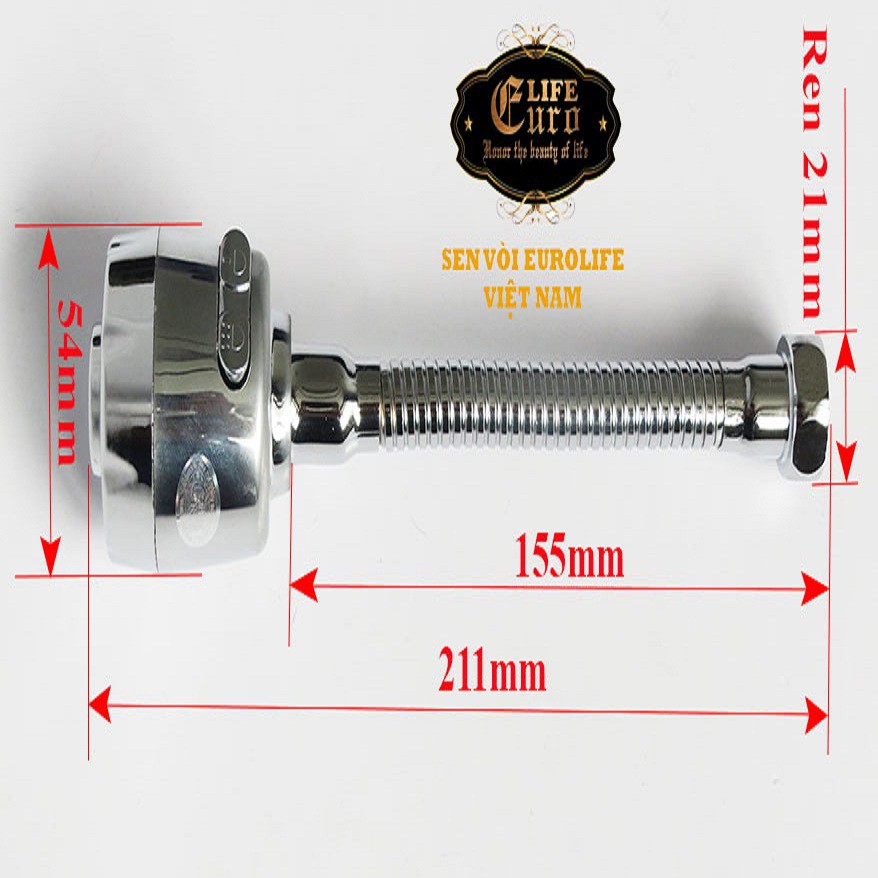 Đầu vòi tăng áp cần lò xo Inox Eurolife EL-VM03