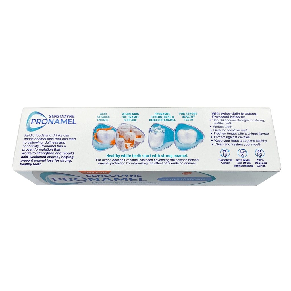 Set 2 tuýp kem đánh trắng răng, tăng cường men răng Sensodyne 75ml (tặng kèm bàn chải, date T1/2024)