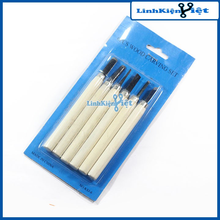 Bộ Dao Tiện Cán Gỗ 6 Chiếc