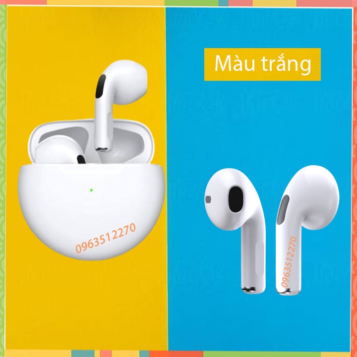 Tai nghe  không dây bluetooth Pro6 TWS, tai nghe bluetooth 5.0