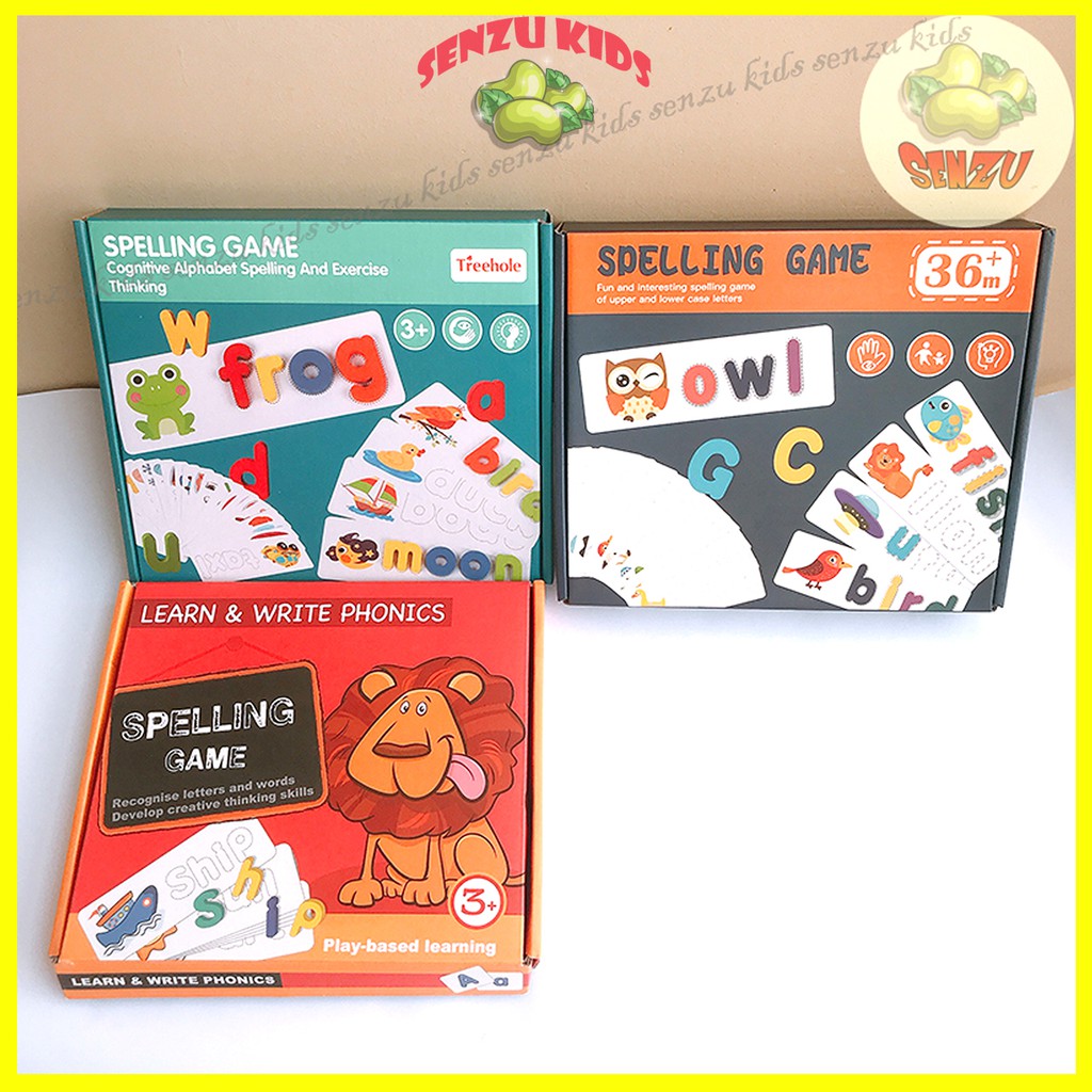 Đồ chơi ghép chữ bằng gỗ SENZUKIDS giúp bé học tiếng Anh, đồ chơi Spelling game