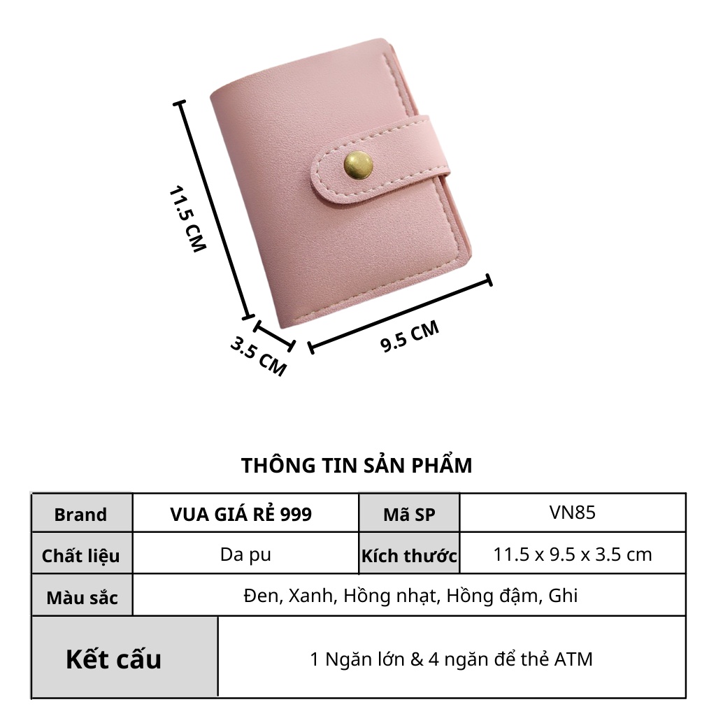 Ví nữ đẹp mini ngắn cầm tay nhỏ gọn dễ thương cute nhiều ngăn bỏ túi thời trang cao cấp giá rẻ VN04