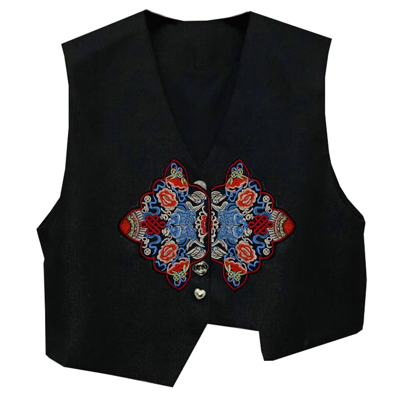 Miếng Dán Vải Thêu Họa Tiết Lông Vũ Cổ Điển Không Keo