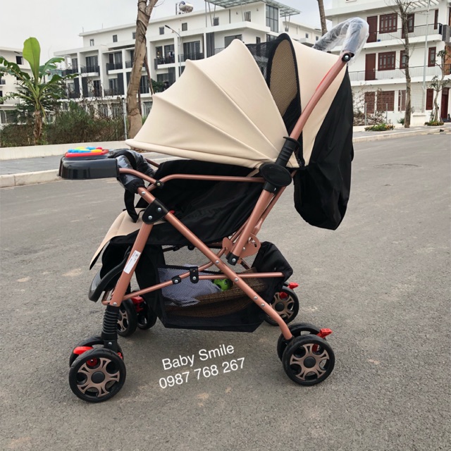 XE ĐẨY GIFT 518-2 MÀU SỮA KHUNG ĐỒNG