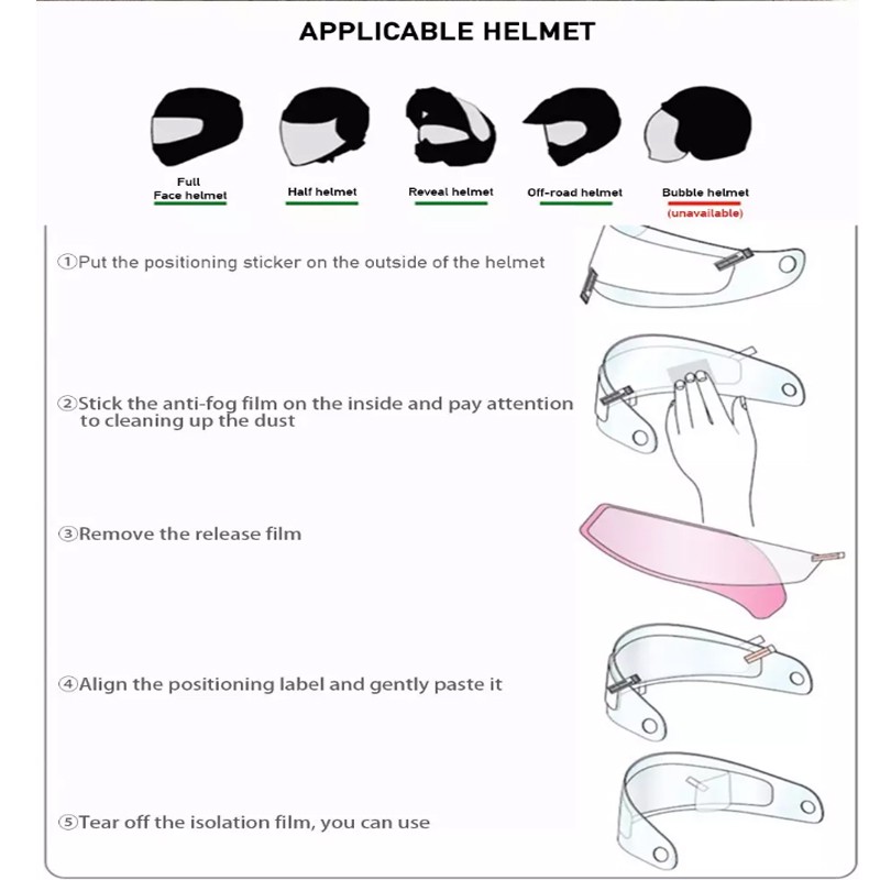 Miếng dán SEAMETAL chống sương mù chống mưa bảo vệ cho mũ bảo hiểm xe máy