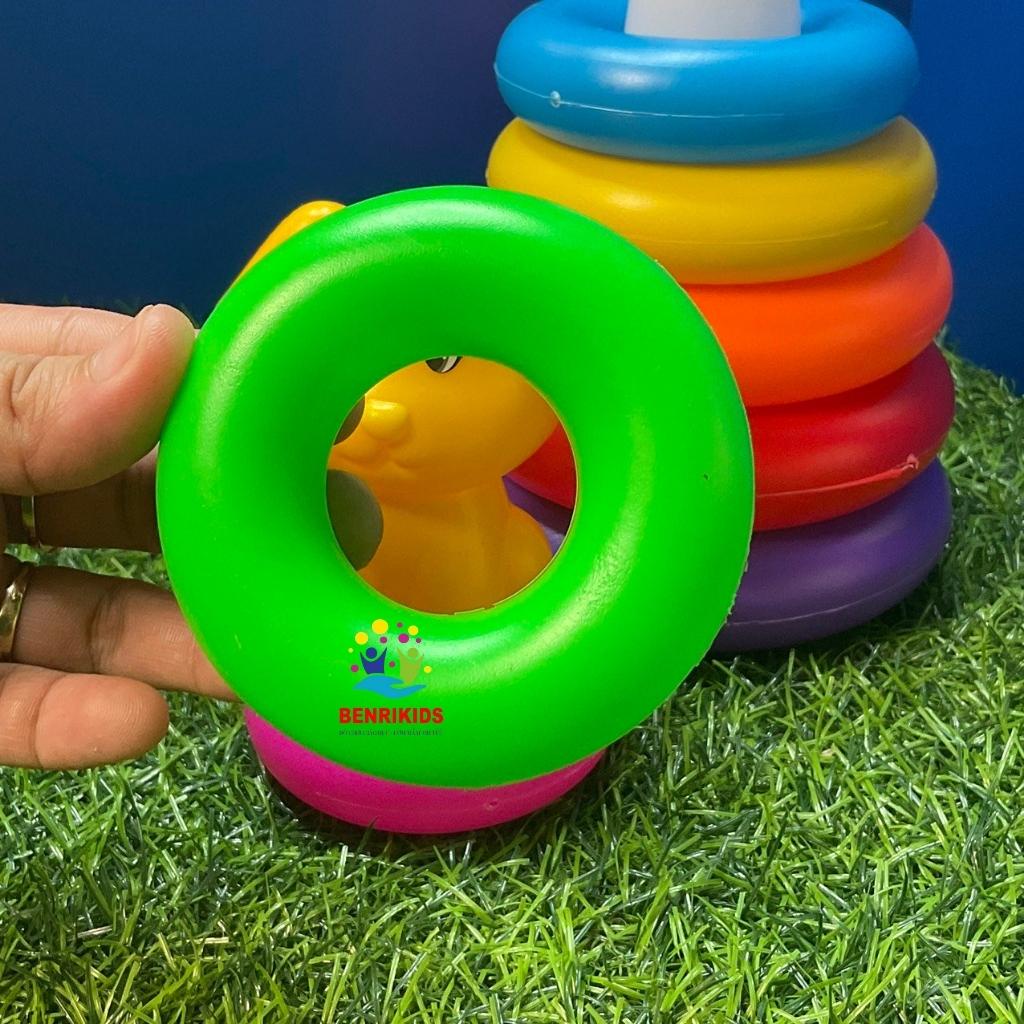 Đồ Chơi Xếp Hình Vòng Tròn Giúp Bé Nhận Biết Màu Sắc Cơ Bản Tháp Xếp Chồng Benrikids