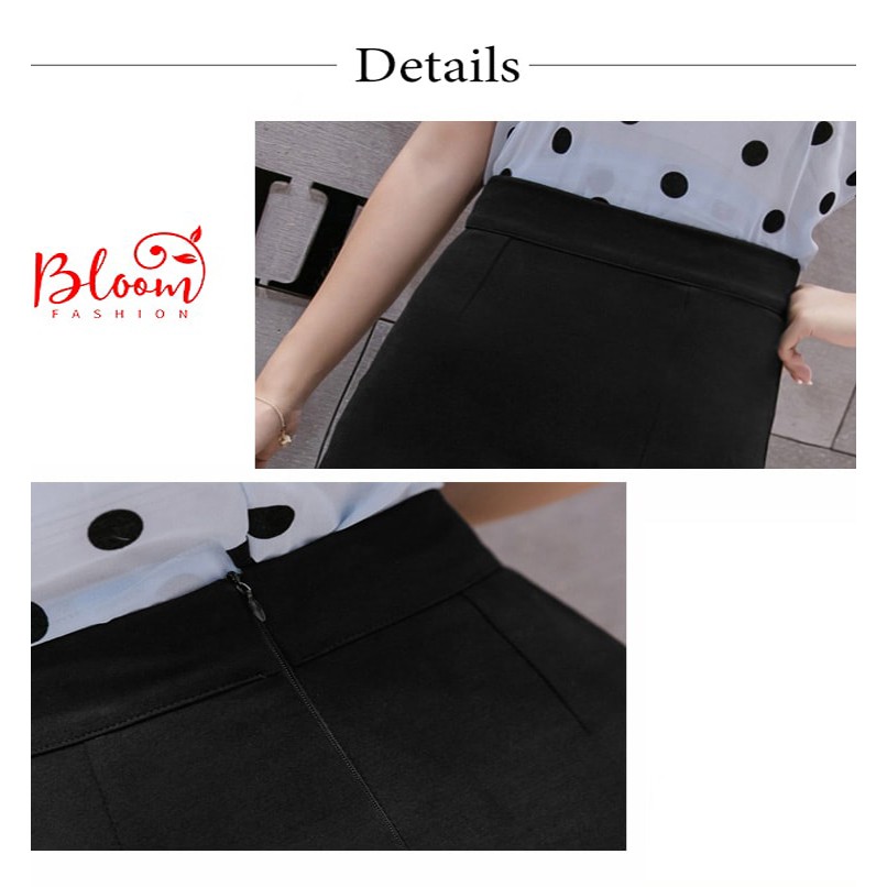 Chân váy bigsize công sở Chân váy bút chì đen ôm suông xẻ tà trước | Chất Umi Hàng VNXK mã CVBC01 | BigBuy360 - bigbuy360.vn