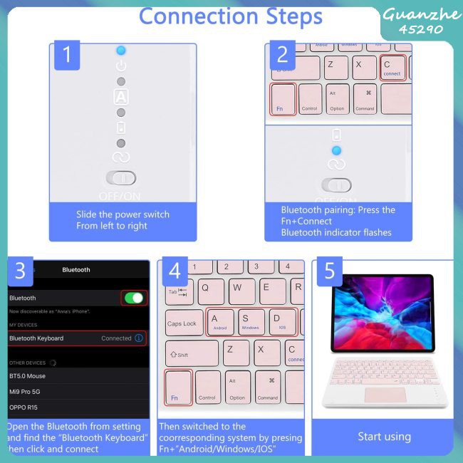 6.6 Big Sale 【GZ】 Tablet Wireless Keyboard Bluetooth Keyboard for IOS requires a version of IOS13 or above