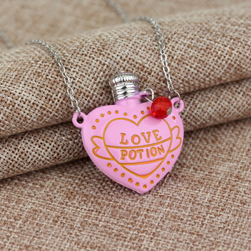 Vòng cổ Mặt Hình Lọ Đựng Trái Tim / Chai Nước Chuyển Động Đơn Giản Thời Trang Thích Hợp Làm Quà Valentine