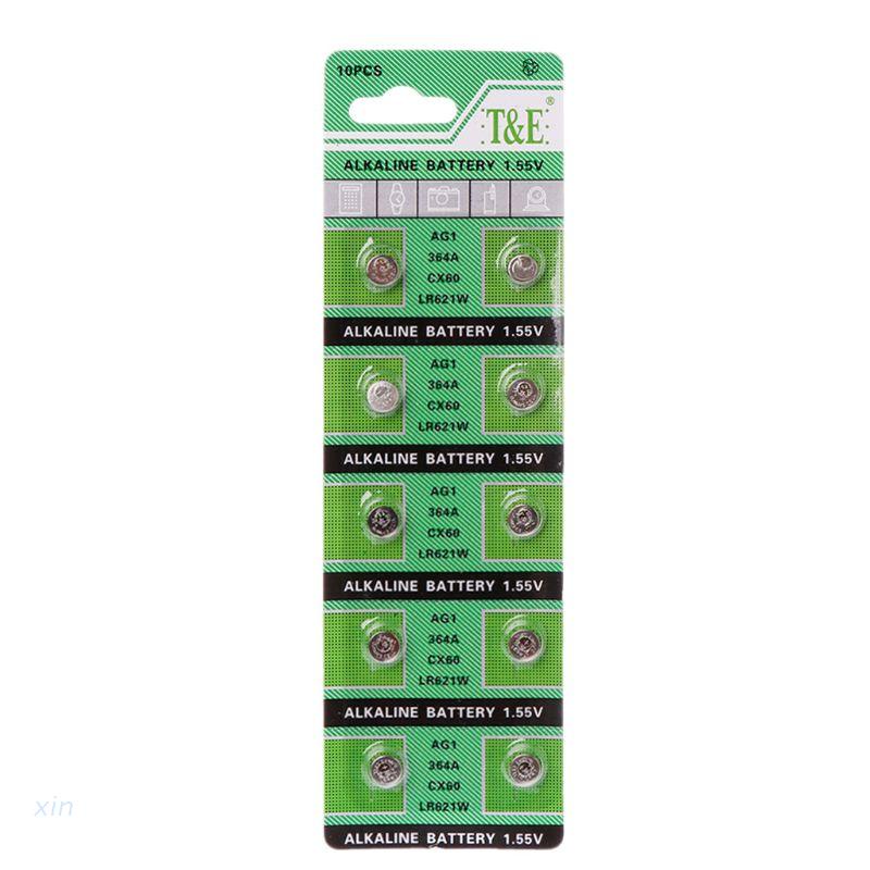 Set 10 pin AG1 1.55V 364 SR621SW LR621 621 LR60 CX60 chuyên dụng