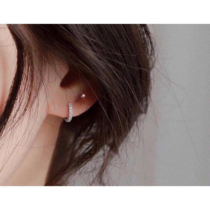 BÔNG TAI BẬP TRÒN ĐẸP Y HÌNH BẠC TA