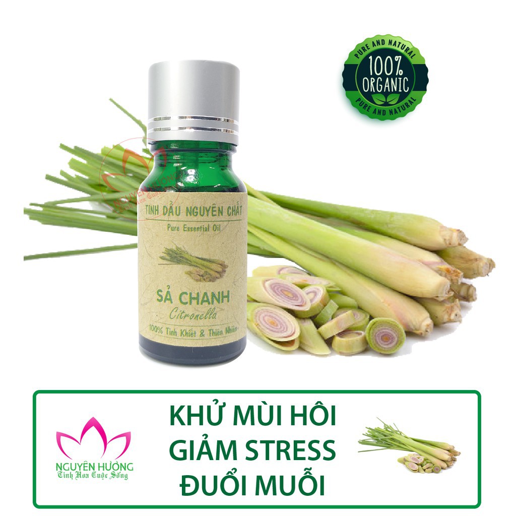 Chai 100ml Tinh Dầu Sả Chanh Đuổi Muỗi [ Tinh Dầu Loại 1 Loại Cao Cấp - Có Kiểm Định Của Các Trung Tâm Lớn ]