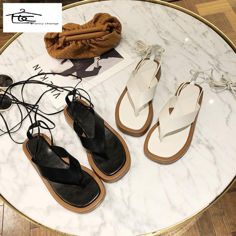 Giày Sandal Mùa Hè Đế Dày Phong Cách La Mã Cổ Điển 2022 Cho Nữ