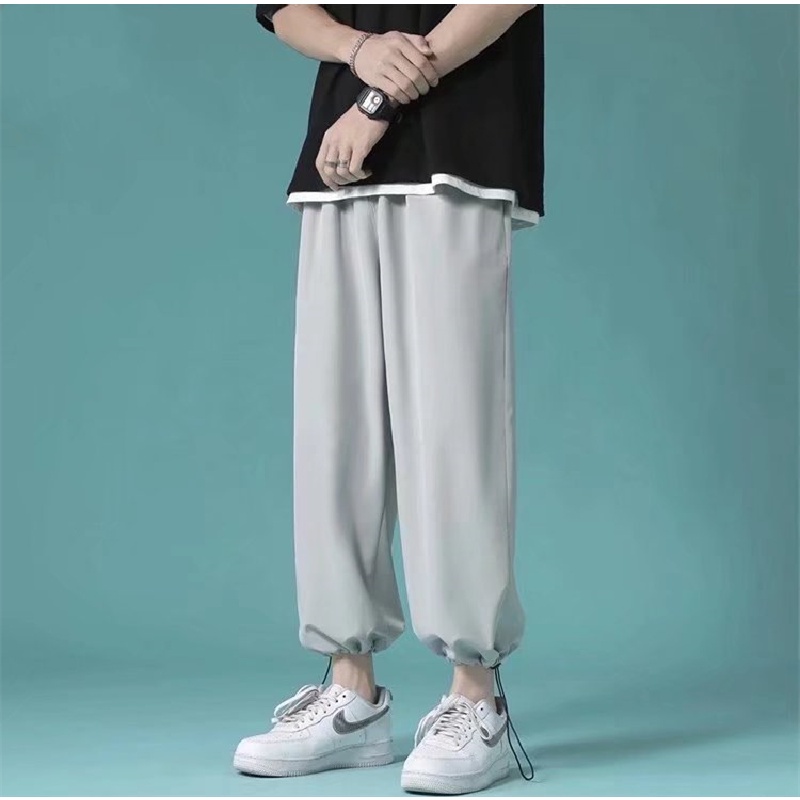 Quần Dài Lưng Thun Ống Rộng Phong Cách Hip Hop Cho Nam