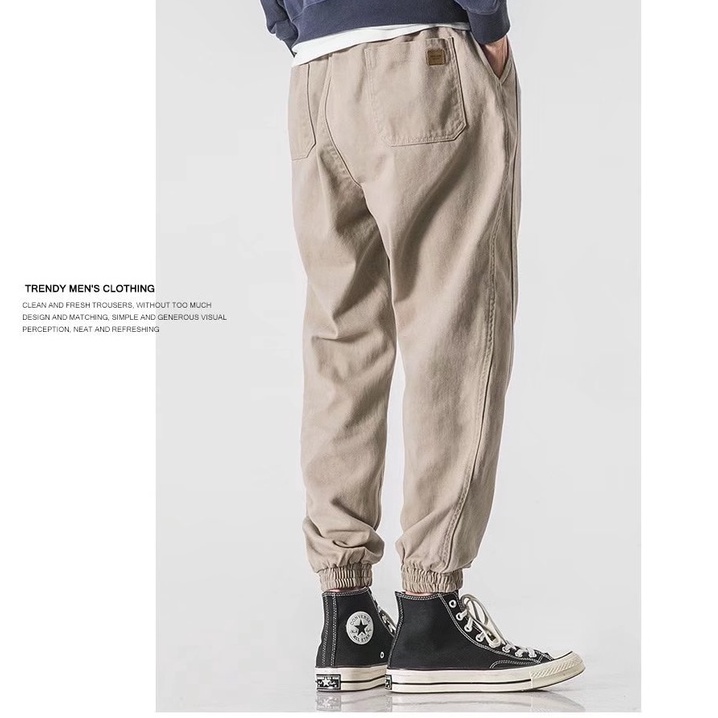 Quần dài dáng rộng phong cách Hàn Quốc thời trang xuân thu mới cho nam và nữ size M-5XL