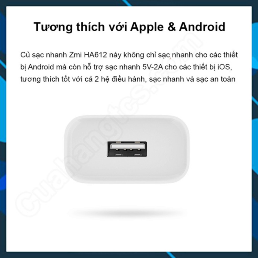 Củ sạc nhanh 18W Zmi xiaomi HA612 Cốc sạc nhanh Xiaomi