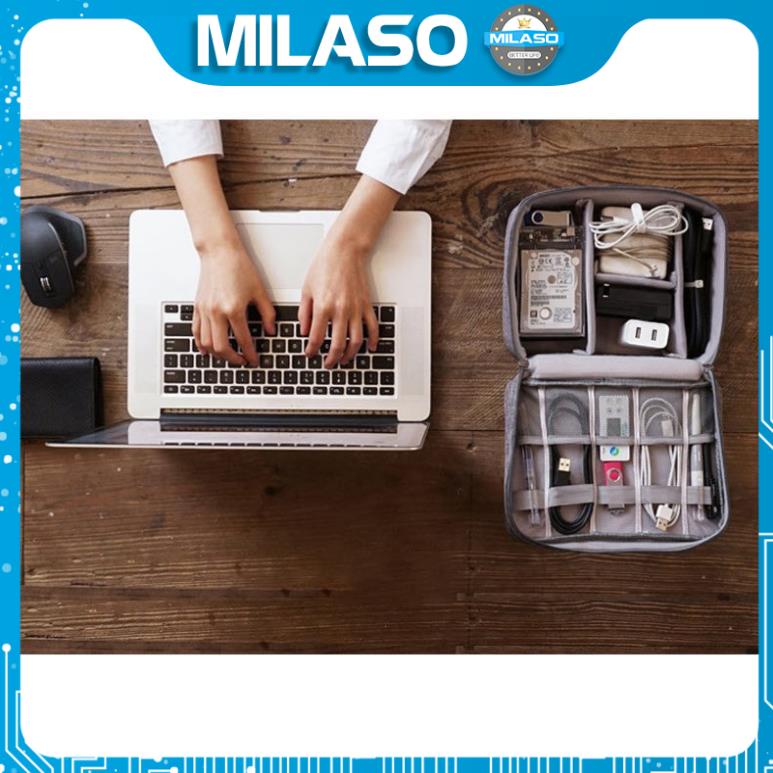 Túi đựng phụ kiện công nghệ MILASO đựng điện thoại, phụ kiện, cáp sạc, pin dự phòng và đồ cá nhân đa năng TA-001186
