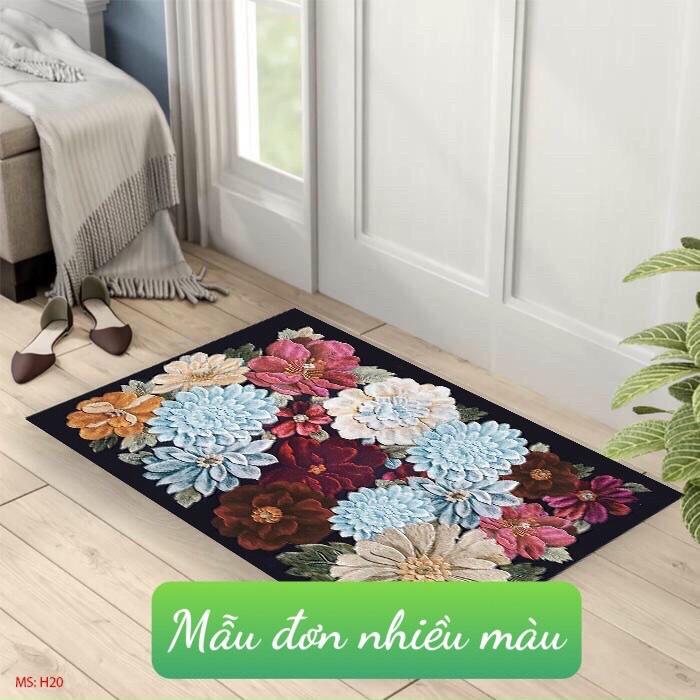 Thảm lau chân 40x60cm chống trượt thấm nước,có chọn mẫu-hoa mẫu đơn nhiều màu