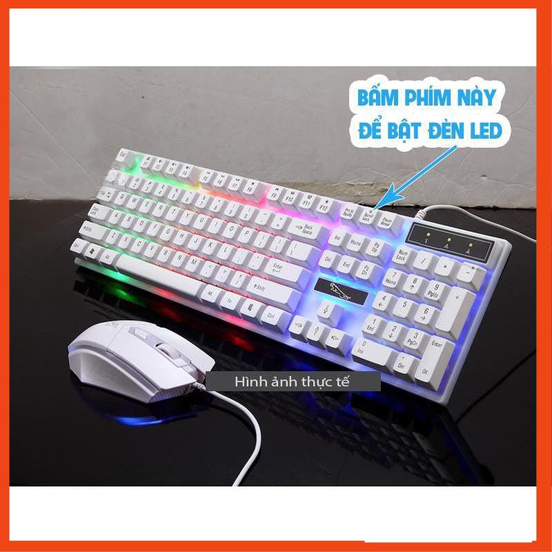 ✅ TẶNG 1 LÓT CHUỘT _ MÀU TRẮNG | Bộ Bàn Phím Kèm Chuột Máy Tính Con Báo G21 Có LED 7 Màu Ấn Tượng | BigBuy360 - bigbuy360.vn