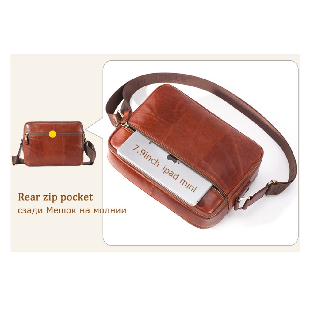 Túi đeo chéo đeo vai nam 100% da bò thật cao cấp phong cách châu âu