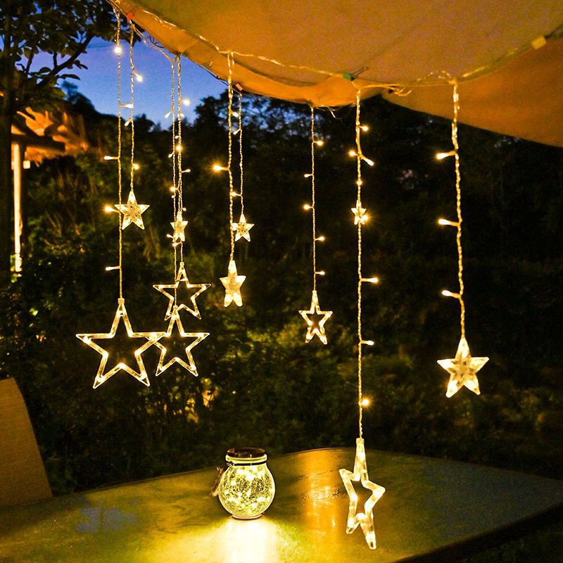 Đèn Led Trăng Sao Mành Thả trang trí mái hiên, ban công, quán cafe- Trang Trí Nhà Cửa, Quán Cafe, Khuôn Viên Cực Xinh