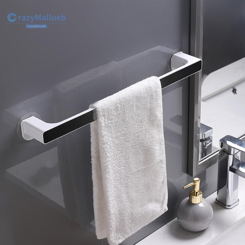 CRA-Stock Punch-free Suction Towel Rack Wall Mount Hanging Towel Storage Holder Shelf