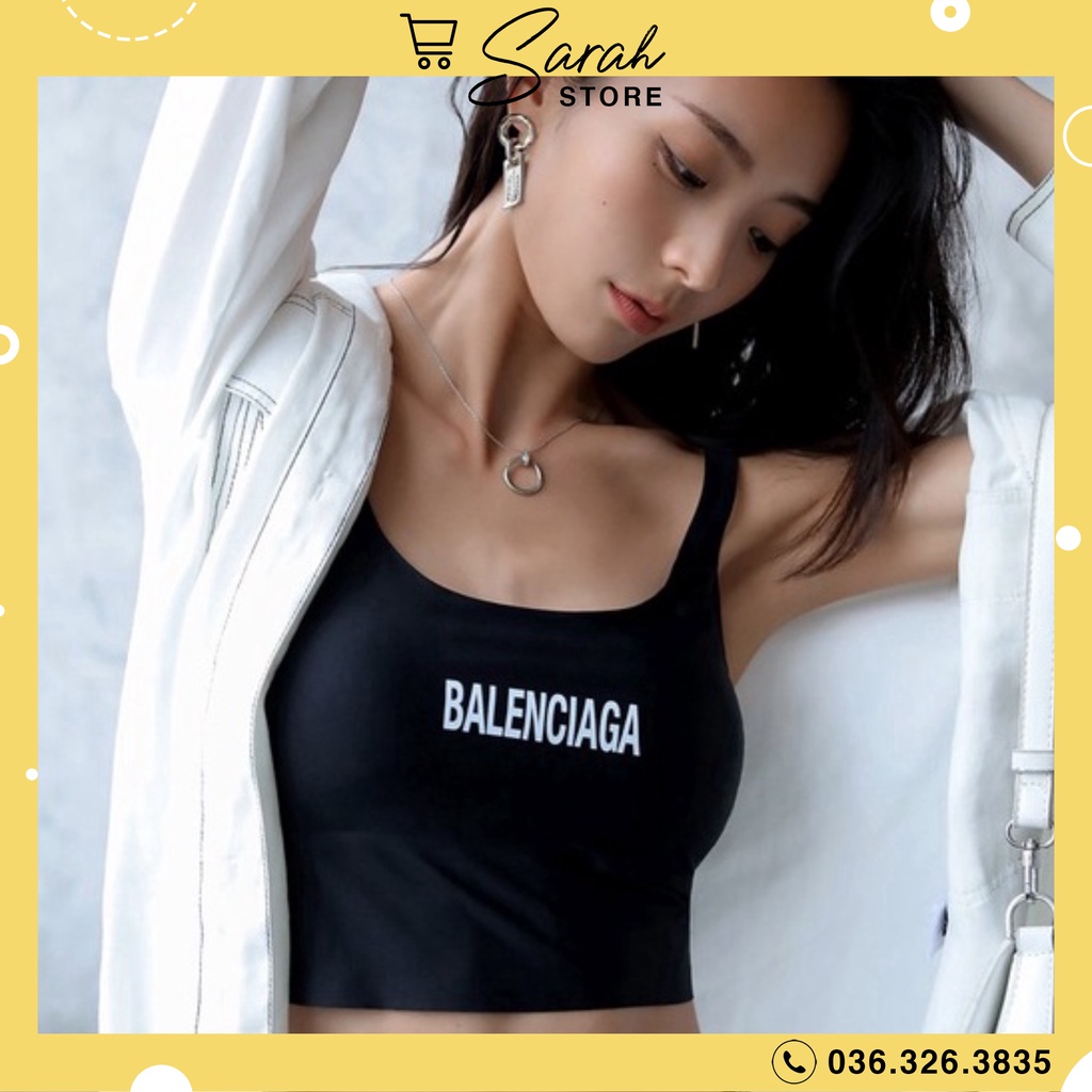 Áo Bra Su Trơn Dáng Lửng Croptop Balenciag Hot Trend