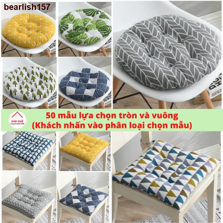 ✷▦bearlish157Đệm ngồi bệt tròn 3d, nệm lót ghế vuông ngồi bàn trà kiểu nhật bông trắng cực êm (nhiều mẫu lựa chọn)
