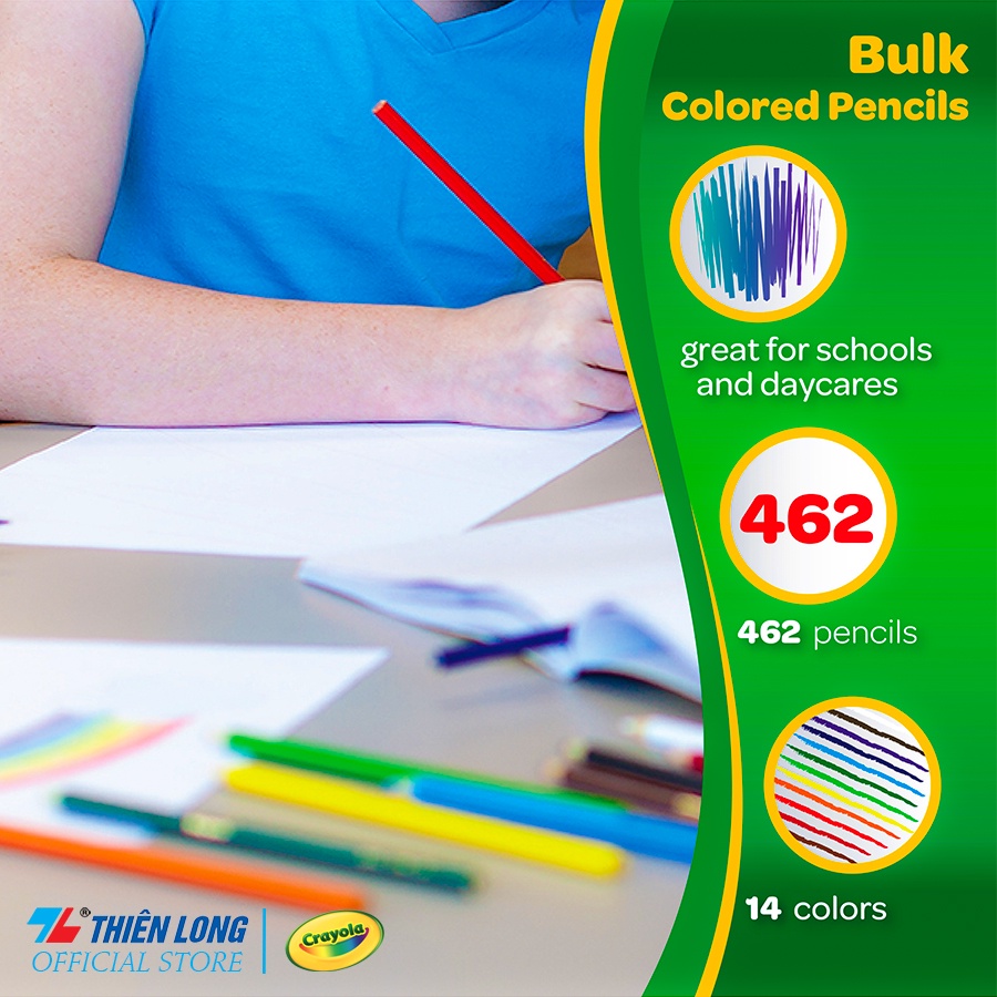 Hộp 462 cây chì màu Crayola Colored Pencils Classpack