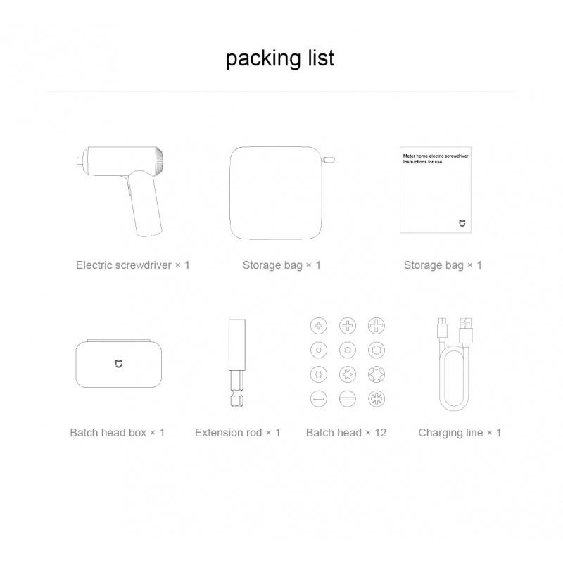 Máy vặn vít điện Xiaomi Mijia kèm 12 đầu vặn dùng pin sạc 2000mAh cao cấp chính hãng - Minh Tín Shop