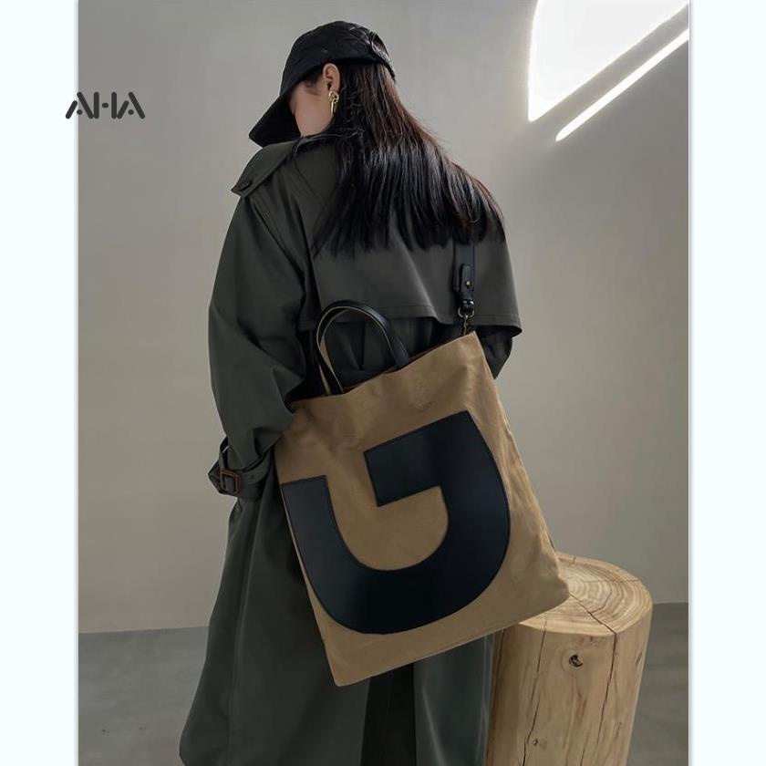 Túi xách AHA official canvas cỡ lớn thời trang du lịch cho nam và nữ