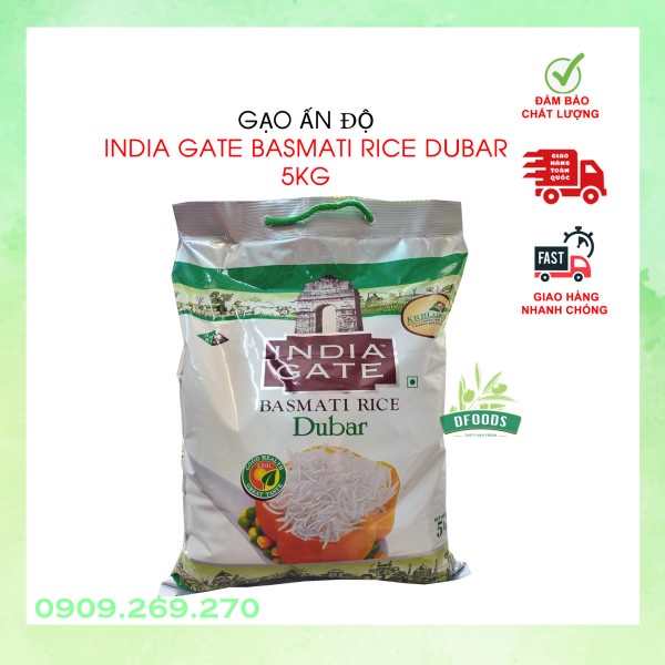 GẠO BASMATI INDIA GATE DUBAR (ẤN ĐỘ) 5KG, NGĂN NGỪA TIỂU ĐƯỜNG