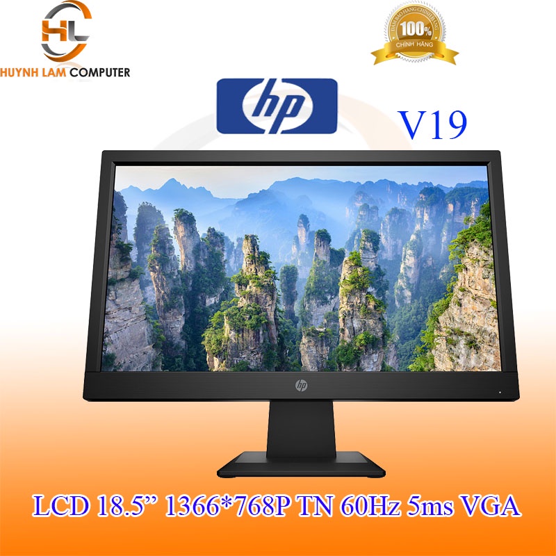 Màn hình máy tính 18.5inch HP V19 VGA (1366 x 768p/TN/60Hz/5 ms) - Hàng chính hãng