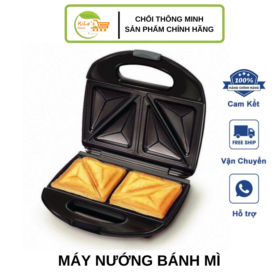 Máy Nướng Bánh Mì NIKAI 700W, Nướng Bánh Nhanh Chóng, Tiện Lợi - Máy Ép Bánh Mì Chống Dính, Có Khóa An Toàn, Cao Cấp