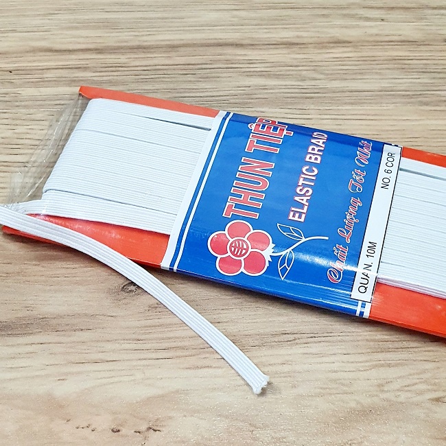 Một Tiệp Dây Thun May Mặc Sợi Nhỏ Bản 0,5cm Dài 10 mét Màu Đen Hoặc Trắng Ứng Dụng Cho Handmade và Trang Trí