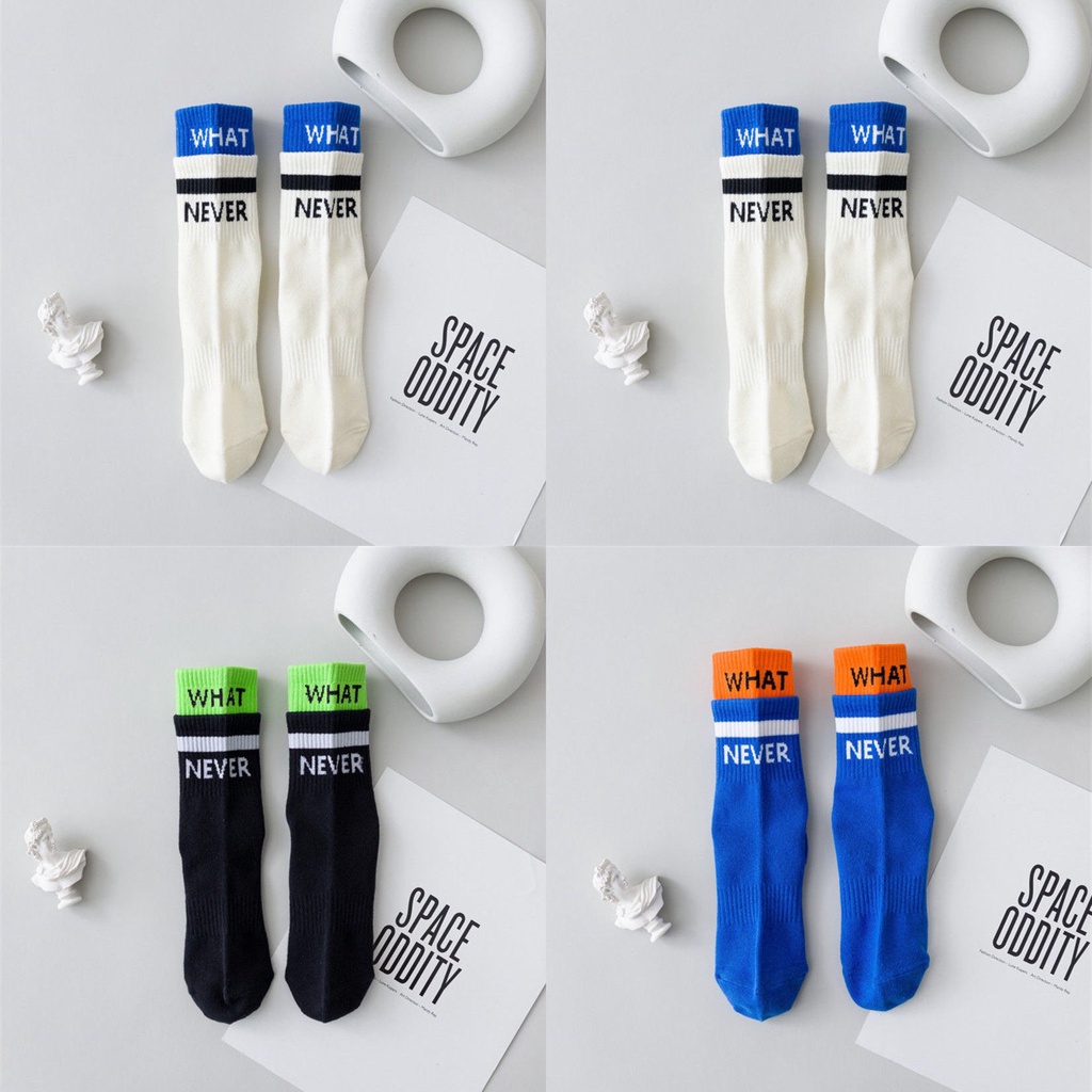 Tất nam nữ cổ cao 5 màu phong cách hàn quốc co dãn thoáng mát chất liệu thấm hút mồ hôi