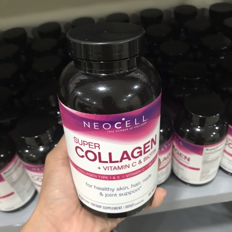 [ Ship nhanh+ Date xa] Viên Uống Super Collagen Neocell +C 6000 Mg type 1 - 3 Neocell 360 viên