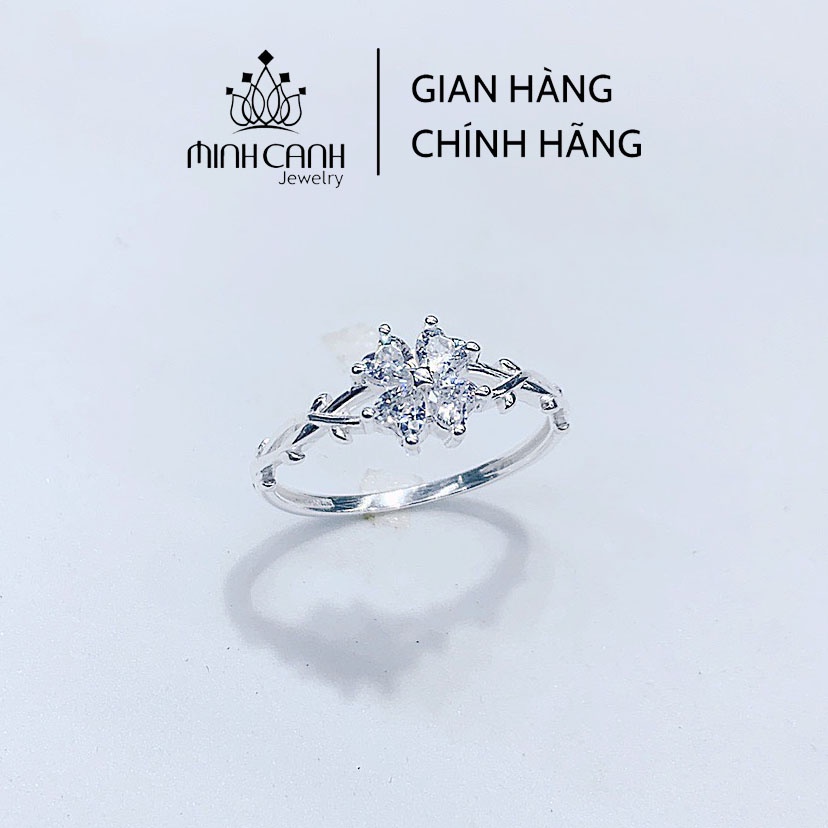 Nhẫn Bạc 4 Lá May Mắn Đính Đá - Minh Canh Jewelry