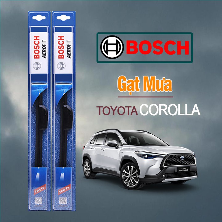 Gạt Mưa Xe Toyota Corolla Cross Thương Hiệu BOSCH Lưỡi Silicone Cao Cấp Chính Hãng