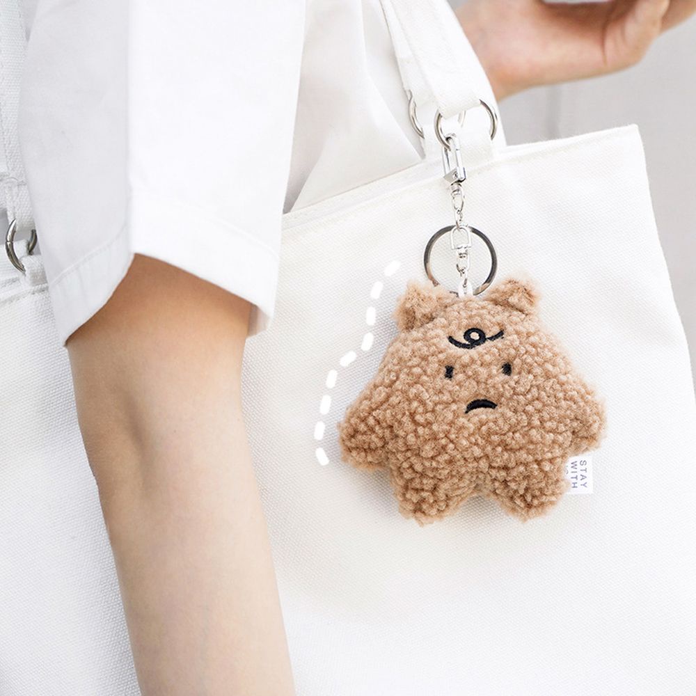 Móc khóa hình gấu nhồi bông dễ thương có chuông đáng yêu