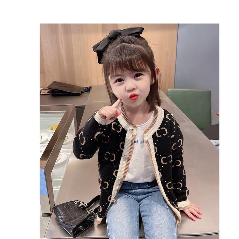 Áo khoác cardigan dệt kim thời trang mùa xuân mới 2021 dành cho bé gái