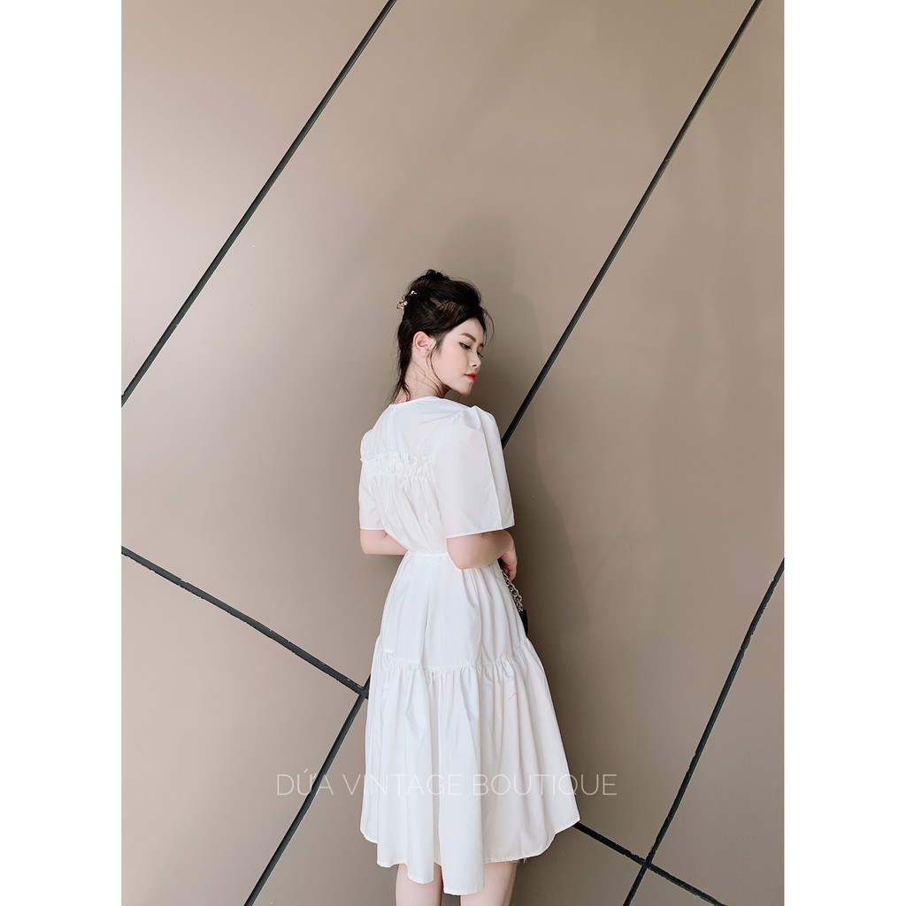 Đầm babydoll bèo ngực dáng xòe cao cấp | BigBuy360 - bigbuy360.vn