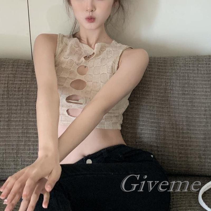 Áo Croptop Dệt Kim Sát Nách Màu Trơn Họa Tiết Kẻ Sọc Màu Sắc Thời Trang Cho Nữ