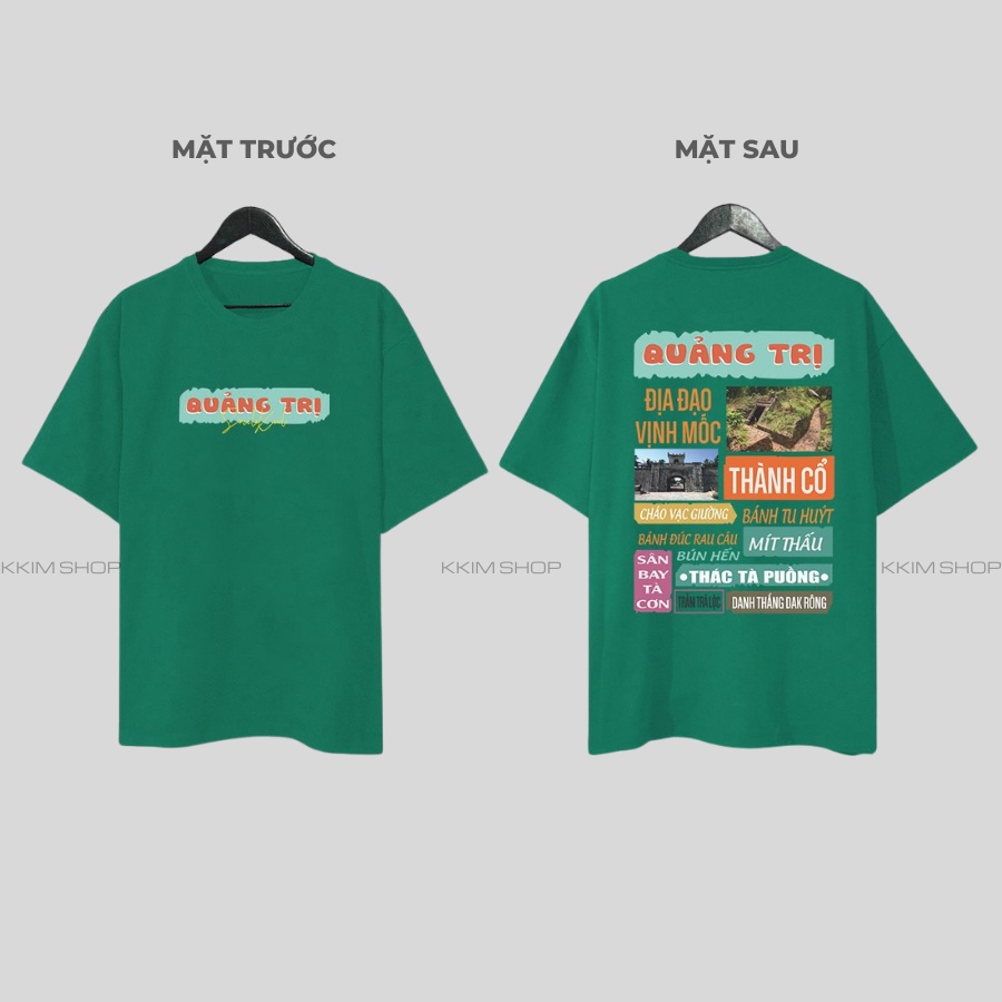 Áo thun tay lỡ QUANG TRI, Áo phông 63 tỉnh thành Form rộng oversize, chất liệu Cotton KKIMSHOP