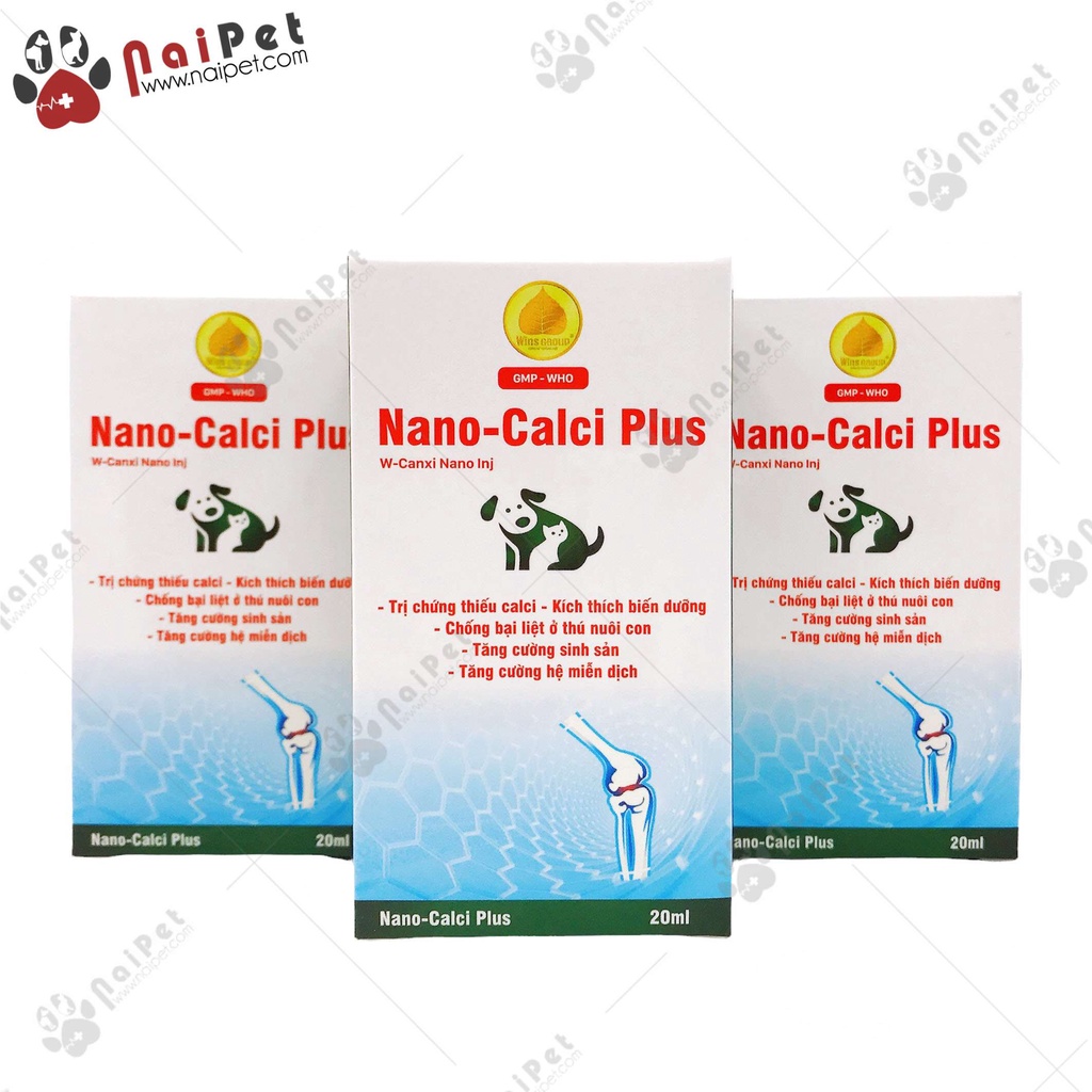 Dung Dịch Uống Bổ Sung Canxi Dạng Uống Cho Chó Mèo Nano-Calci Plus Wins Group 20ml