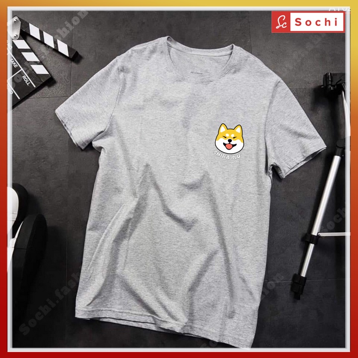 Áo thun nam thời trang, áo cộc nam cao cấp in hình chó doge 3D chất cotton CZ629